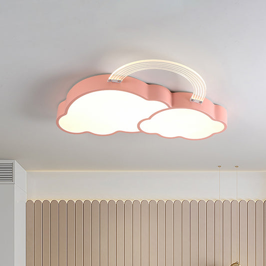 Sun/Rainbow and Cloud Flush Mount Cartoon Acrylic LED Pink Flushmount Lighting for Child Bedroom Pink Rainbow Clearhalo 'Ceiling Lights' 'Close To Ceiling Lights' 'Close to ceiling' 'Flush mount' Lighting' 924011