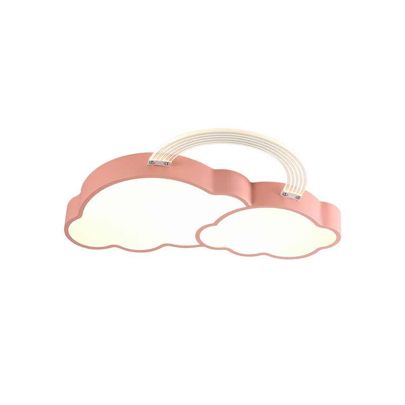 Sun/Rainbow and Cloud Flush Mount Cartoon Acrylic LED Pink Flushmount Lighting for Child Bedroom Clearhalo 'Ceiling Lights' 'Close To Ceiling Lights' 'Close to ceiling' 'Flush mount' Lighting' 924012