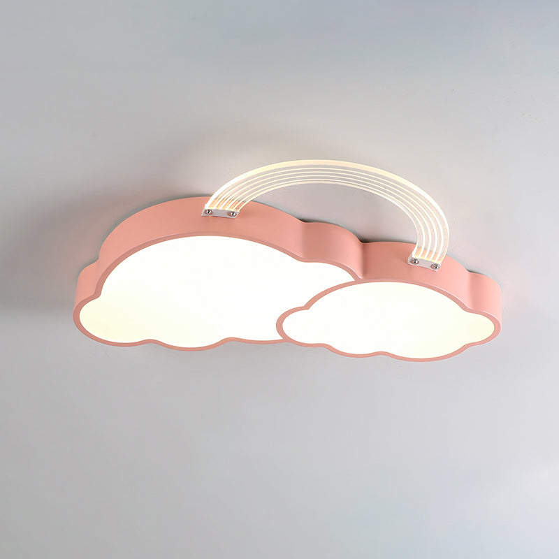 Sun/Rainbow and Cloud Flush Mount Cartoon Acrylic LED Pink Flushmount Lighting for Child Bedroom Clearhalo 'Ceiling Lights' 'Close To Ceiling Lights' 'Close to ceiling' 'Flush mount' Lighting' 924013