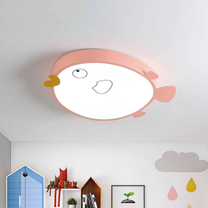 LED Bedroom Flush Light Fixture Macaron Blue/Pink Finish Flush Mounted Lamp with Bird Acrylic Shade Clearhalo 'Ceiling Lights' 'Close To Ceiling Lights' 'Close to ceiling' 'Flush mount' Lighting' 924038