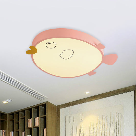 LED Bedroom Flush Light Fixture Macaron Blue/Pink Finish Flush Mounted Lamp with Bird Acrylic Shade Clearhalo 'Ceiling Lights' 'Close To Ceiling Lights' 'Close to ceiling' 'Flush mount' Lighting' 924039