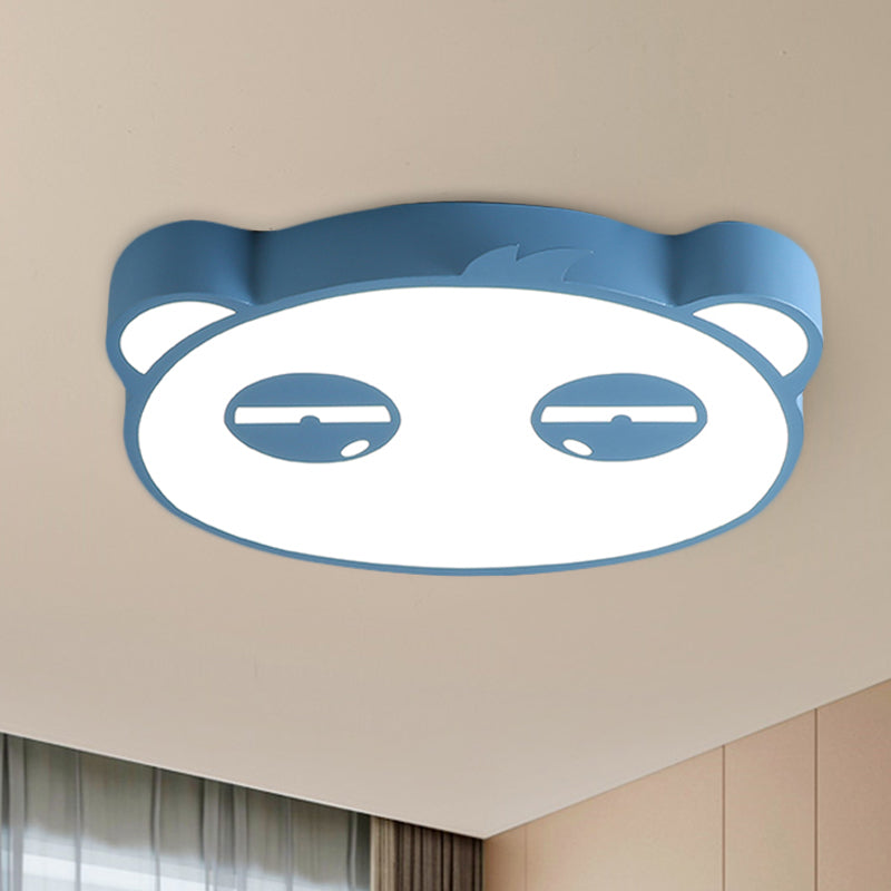 Cartoon LED Ceiling Mounted Light with Acrylic Shade Pink/Green/Blue Finish Panda Shape Flush Lamp for Kids Bedroom Clearhalo 'Ceiling Lights' 'Close To Ceiling Lights' 'Close to ceiling' 'Flush mount' Lighting' 924054