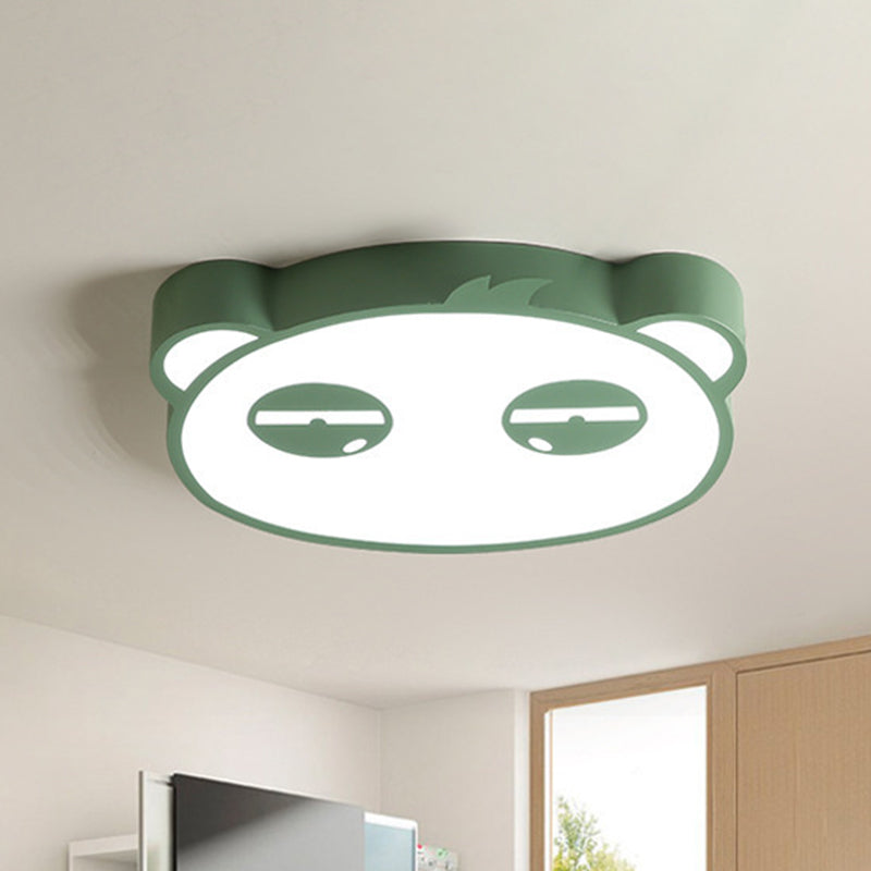 Cartoon LED Ceiling Mounted Light with Acrylic Shade Pink/Green/Blue Finish Panda Shape Flush Lamp for Kids Bedroom Clearhalo 'Ceiling Lights' 'Close To Ceiling Lights' 'Close to ceiling' 'Flush mount' Lighting' 924062