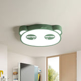 Cartoon LED Ceiling Mounted Light with Acrylic Shade Pink/Green/Blue Finish Panda Shape Flush Lamp for Kids Bedroom Clearhalo 'Ceiling Lights' 'Close To Ceiling Lights' 'Close to ceiling' 'Flush mount' Lighting' 924063