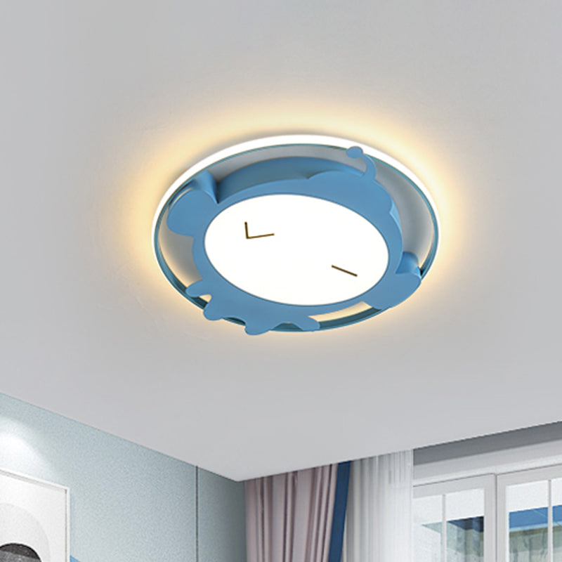 Monkey Shape Ceiling Mounted Fixture Cartoon Acrylic LED Bedroom Flush Lighting in Pink/Blue Blue Clearhalo 'Ceiling Lights' 'Close To Ceiling Lights' 'Close to ceiling' 'Flush mount' Lighting' 924108