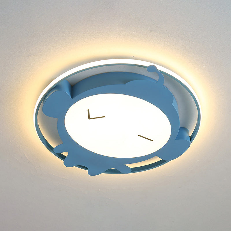 Monkey Shape Ceiling Mounted Fixture Cartoon Acrylic LED Bedroom Flush Lighting in Pink/Blue Clearhalo 'Ceiling Lights' 'Close To Ceiling Lights' 'Close to ceiling' 'Flush mount' Lighting' 924111