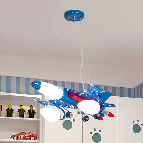 Blue Air Plane Chandelier Contemporary Cool Metal Hanging Lamp for Game Room Bedroom Clearhalo 'Ceiling Lights' 'Chandeliers' Lighting' options 92544