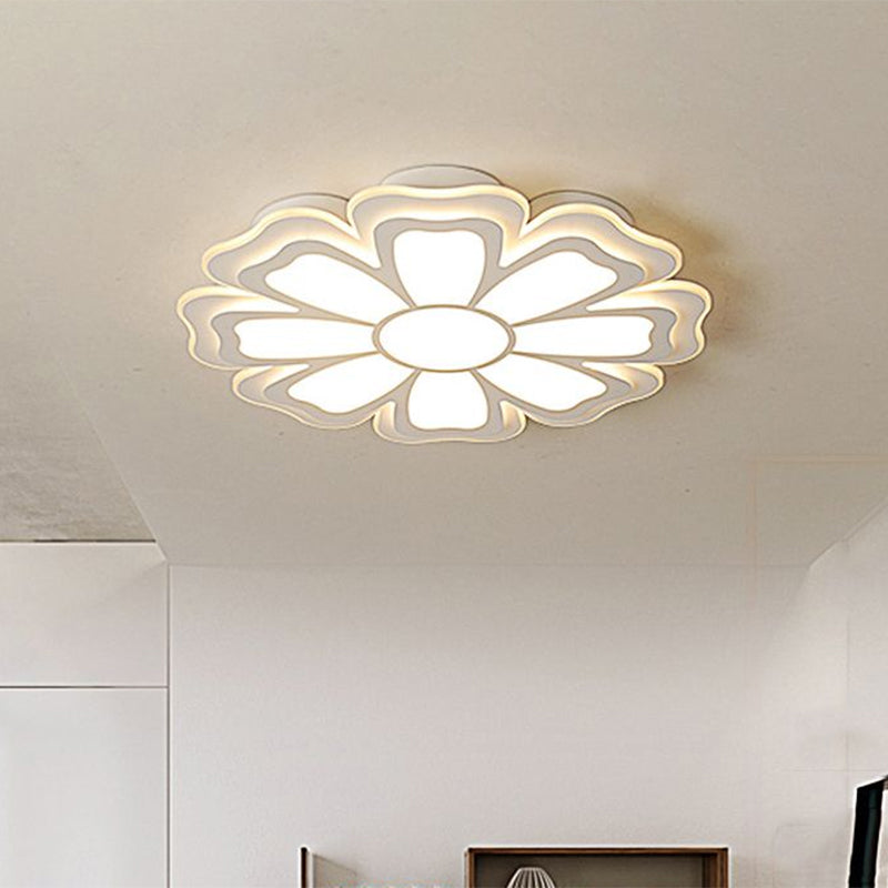 16.5"/20.5"/24.5" Dia Modern Creative Flower Flush Mount Light with Acrylic Diffuser White LED Bedroom Ceiling Flush in Warm/White Clearhalo 'Ceiling Lights' 'Close To Ceiling Lights' 'Close to ceiling' 'Flush mount' Lighting' 926353