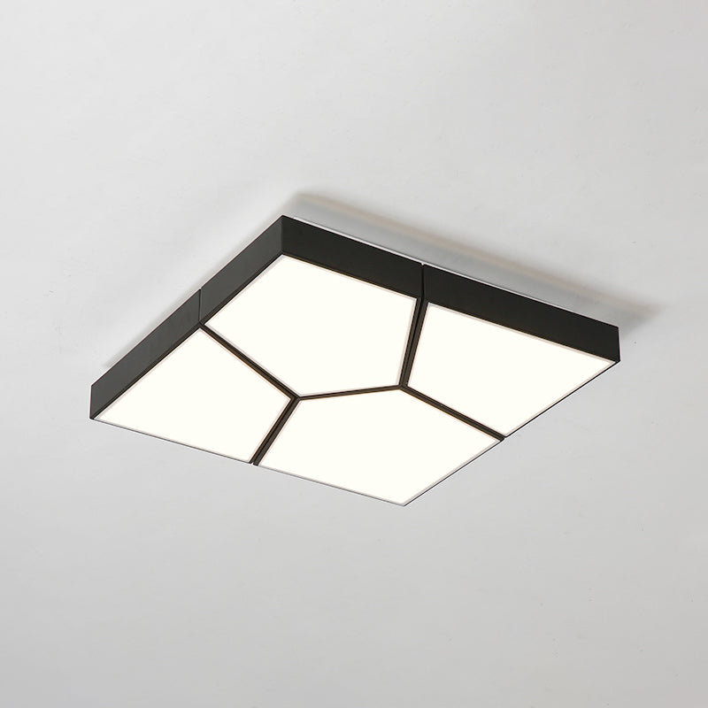 Squared/Rectangular Flush Light Modernism Acrylic 21.5"/38" W LED Bedroom Ceiling Mounted Light in Black/White, White/Warm Light Clearhalo 'Ceiling Lights' 'Close To Ceiling Lights' 'Close to ceiling' 'Flush mount' Lighting' 926470