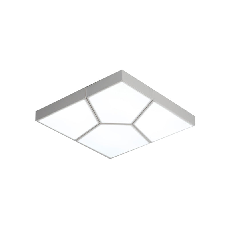 Squared/Rectangular Flush Light Modernism Acrylic 21.5"/38" W LED Bedroom Ceiling Mounted Light in Black/White, White/Warm Light Clearhalo 'Ceiling Lights' 'Close To Ceiling Lights' 'Close to ceiling' 'Flush mount' Lighting' 926474