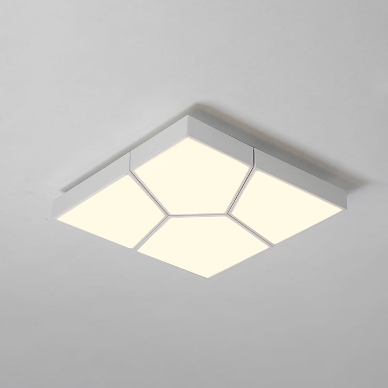 Squared/Rectangular Flush Light Modernism Acrylic 21.5"/38" W LED Bedroom Ceiling Mounted Light in Black/White, White/Warm Light Clearhalo 'Ceiling Lights' 'Close To Ceiling Lights' 'Close to ceiling' 'Flush mount' Lighting' 926475