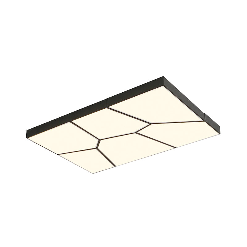 Squared/Rectangular Flush Light Modernism Acrylic 21.5"/38" W LED Bedroom Ceiling Mounted Light in Black/White, White/Warm Light Clearhalo 'Ceiling Lights' 'Close To Ceiling Lights' 'Close to ceiling' 'Flush mount' Lighting' 926478