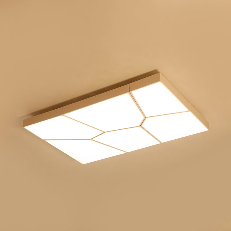 Squared/Rectangular Flush Light Modernism Acrylic 21.5"/38" W LED Bedroom Ceiling Mounted Light in Black/White, White/Warm Light Clearhalo 'Ceiling Lights' 'Close To Ceiling Lights' 'Close to ceiling' 'Flush mount' Lighting' 926485