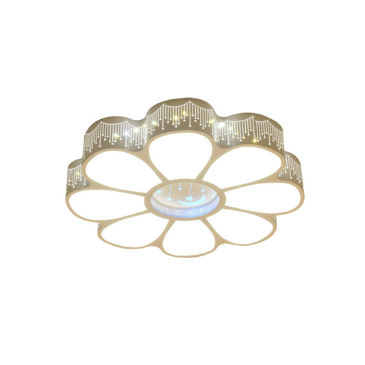 Metallic Floral Shaped Flushmount Lighting Modernist LED White Ceiling Mounted Lamp Clearhalo 'Ceiling Lights' 'Close To Ceiling Lights' 'Close to ceiling' 'Flush mount' Lighting' 927698