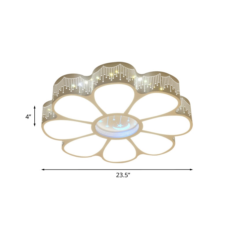 Metallic Floral Shaped Flushmount Lighting Modernist LED White Ceiling Mounted Lamp Clearhalo 'Ceiling Lights' 'Close To Ceiling Lights' 'Close to ceiling' 'Flush mount' Lighting' 927699