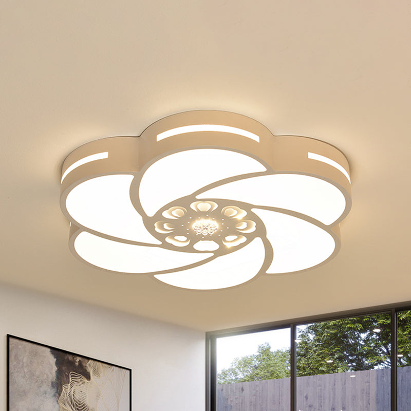 Spiral Flower Iron Flush Mount Lighting Contemporary LED White Flush Ceiling Lamp Fixture White Clearhalo 'Ceiling Lights' 'Close To Ceiling Lights' 'Close to ceiling' 'Flush mount' Lighting' 927700