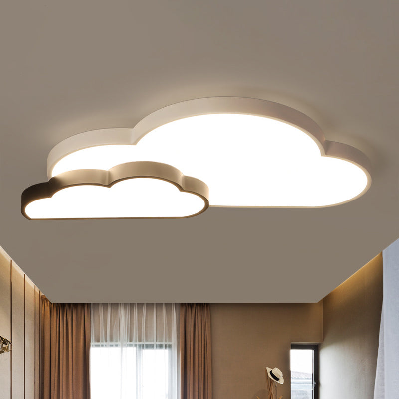 Black and White Cloud Flush Lamp Fixture Nordic LED Metal Flush Mount Lighting in White/Warm Light Clearhalo 'Ceiling Lights' 'Close To Ceiling Lights' 'Close to ceiling' 'Flush mount' Lighting' 927751