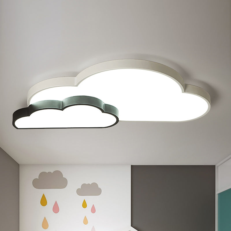 Black and White Cloud Flush Lamp Fixture Nordic LED Metal Flush Mount Lighting in White/Warm Light Clearhalo 'Ceiling Lights' 'Close To Ceiling Lights' 'Close to ceiling' 'Flush mount' Lighting' 927752