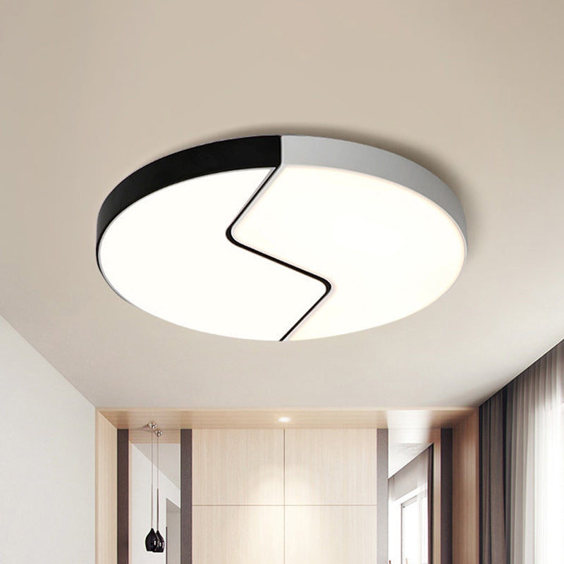 Nordic LED Ceiling Flush with Acrylic Shade Black and White Finish Splicing Circle Flush Lamp in White/Warm Light Clearhalo 'Ceiling Lights' 'Close To Ceiling Lights' 'Close to ceiling' 'Flush mount' Lighting' 927757