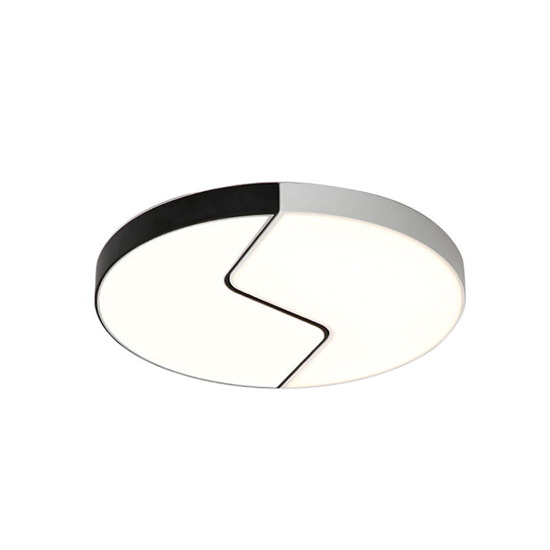 Nordic LED Ceiling Flush with Acrylic Shade Black and White Finish Splicing Circle Flush Lamp in White/Warm Light Clearhalo 'Ceiling Lights' 'Close To Ceiling Lights' 'Close to ceiling' 'Flush mount' Lighting' 927758