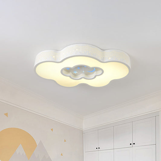 Metal Cloud Shaped Flush Mount Nordic LED White Flush Ceiling Lighting in White/Warm Light White Clearhalo 'Ceiling Lights' 'Close To Ceiling Lights' 'Close to ceiling' 'Flush mount' Lighting' 927765