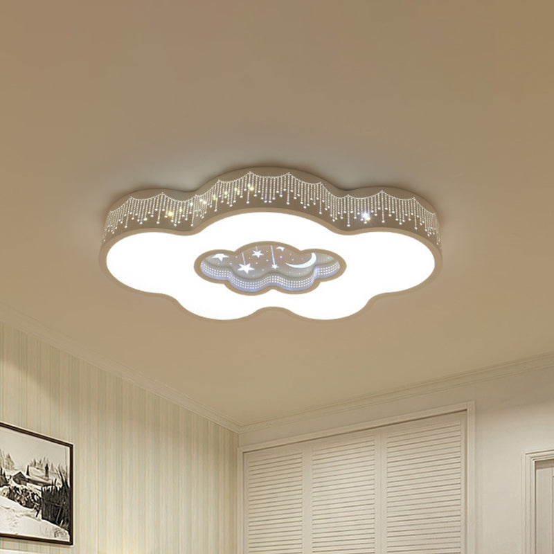 Metal Cloud Shaped Flush Mount Nordic LED White Flush Ceiling Lighting in White/Warm Light Clearhalo 'Ceiling Lights' 'Close To Ceiling Lights' 'Close to ceiling' 'Flush mount' Lighting' 927766