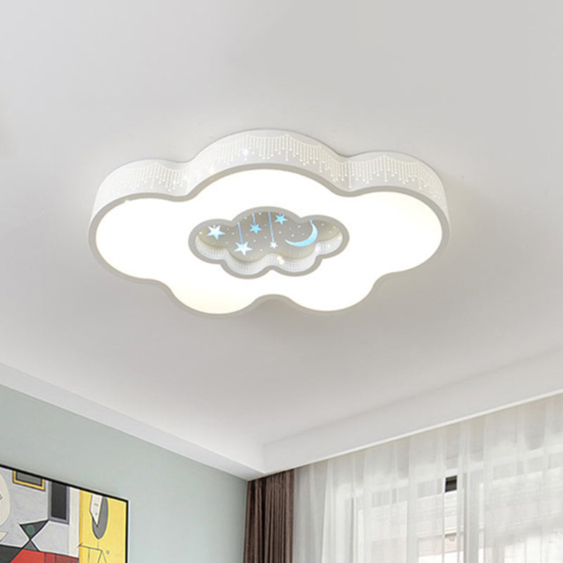 Metal Cloud Shaped Flush Mount Nordic LED White Flush Ceiling Lighting in White/Warm Light Clearhalo 'Ceiling Lights' 'Close To Ceiling Lights' 'Close to ceiling' 'Flush mount' Lighting' 927767