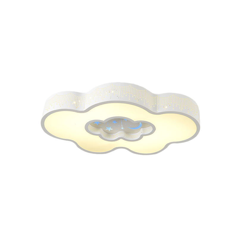 Metal Cloud Shaped Flush Mount Nordic LED White Flush Ceiling Lighting in White/Warm Light Clearhalo 'Ceiling Lights' 'Close To Ceiling Lights' 'Close to ceiling' 'Flush mount' Lighting' 927768