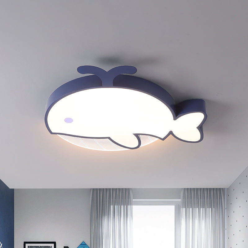 Cartoon Whale Shape Ceiling Mounted Light Acrylic LED Kid-Room Flushmount Lamp in Dark Blue Clearhalo 'Ceiling Lights' 'Close To Ceiling Lights' 'Close to ceiling' 'Flush mount' Lighting' 927771