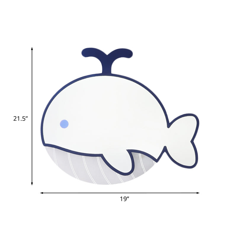 Cartoon Whale Shape Ceiling Mounted Light Acrylic LED Kid-Room Flushmount Lamp in Dark Blue Clearhalo 'Ceiling Lights' 'Close To Ceiling Lights' 'Close to ceiling' 'Flush mount' Lighting' 927774