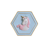 Pink Unicorn Sconce Lighting with Hexagon Design Cartoon LED Resin Pull-Chain Wall Lamp Clearhalo 'Wall Lamps & Sconces' 'Wall Lights' Lighting' 927866