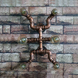 6 Bulbs Water Pipe Sconce Lighting Rustic Industrial Bronze Wrought Iron Wall Lamp for Restaurant Clearhalo 'Art deco wall lights' 'Cast Iron' 'Glass' 'Industrial wall lights' 'Industrial' 'Middle century wall lights' 'Modern' 'Rustic wall lights' 'Tiffany' 'Traditional wall lights' 'Wall Lamps & Sconces' 'Wall Lights' Lighting' 92907