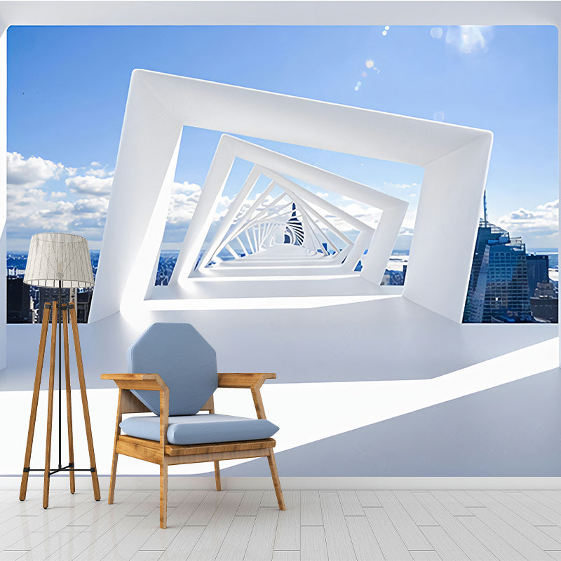 Decorative Non-Woven Mural Wallpaper Contemporary Open-Viewed 3D Stretched Tunnel Wall Decor for Office Clearhalo 'Wall Decor' 'Wall Mural' 929552