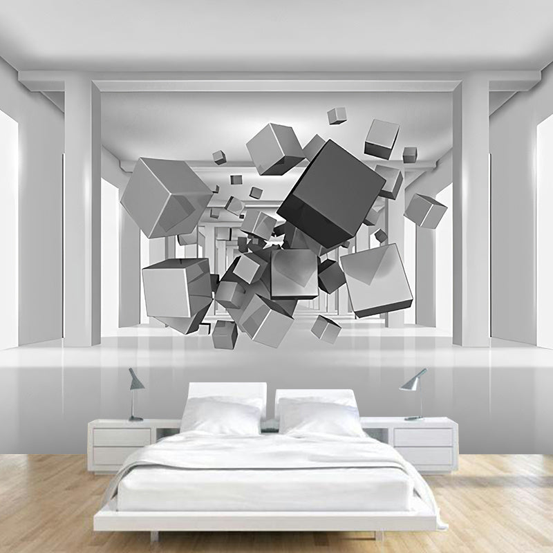 Stain-Resistant Wall Decor 3D Visual Irregular Geometries Custom-Made Contemporary Murals for Living Room Clearhalo 'Wall Decor' 'Wall Mural' 929602