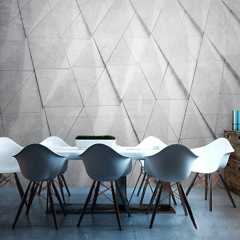 Giant Contemporary Wall Murals for Office Room Minimalist 3D Harlequin, Customized Size Available Gray-White Clearhalo 'Wall Decor' 'Wall Mural' 929802