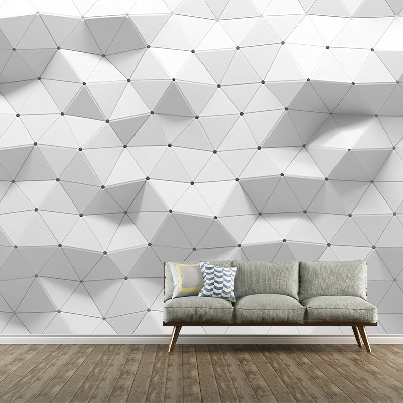 Full Mural Wallpaper Plain Grey 3D Geometries Customized Wall Decor, Personalized Size Available Clearhalo 'Wall Decor' 'Wall Mural' 929860