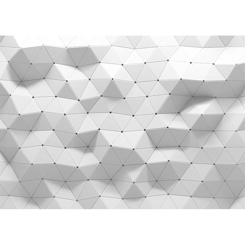 Full Mural Wallpaper Plain Grey 3D Geometries Customized Wall Decor, Personalized Size Available Clearhalo 'Wall Decor' 'Wall Mural' 929863