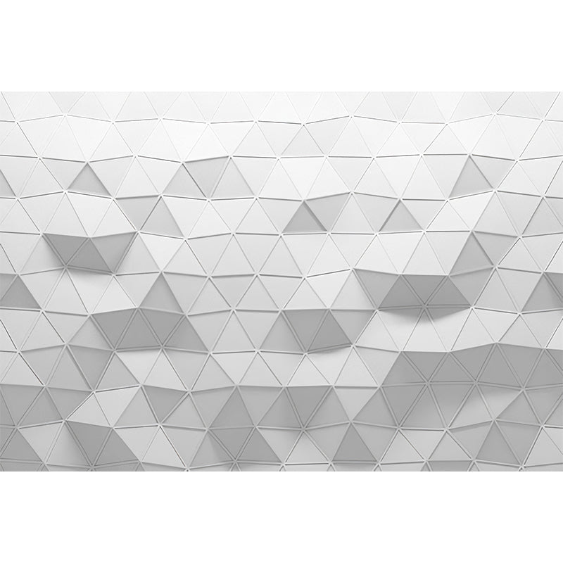 Full Mural Wallpaper Plain Grey 3D Geometries Customized Wall Decor, Personalized Size Available Clearhalo 'Wall Decor' 'Wall Mural' 929869