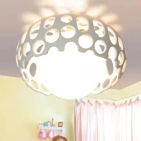 Baby Bedroom Mushroom Ceiling Mount Light Metal Creative White Finish Ceiling Lamp Clearhalo 'Ceiling Lights' 'Close To Ceiling Lights' 'Close to ceiling' 'Flush mount' Lighting' 93049