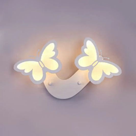 White Butterfly Wall Light Contemporary Romantic Acrylic Sconce Light for Foyer Clearhalo 'Wall Lamps & Sconces' 'Wall Lights' Lighting' 93081