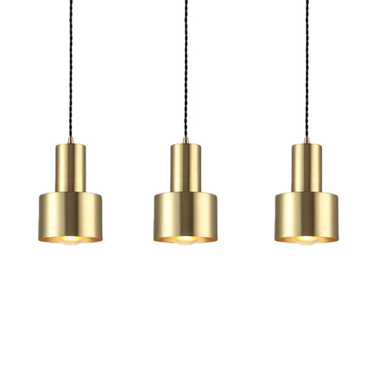 Brass Drum Shaped Ceiling Pendant Light Retro Style Metal 1 Light Living Room Hanging Lamp Clearhalo 'Art Deco Pendants' 'Cast Iron' 'Ceiling Lights' 'Ceramic' 'Crystal' 'Industrial Pendants' 'Industrial' 'Metal' 'Middle Century Pendants' 'Pendant Lights' 'Pendants' 'Tiffany' Lighting' 93095