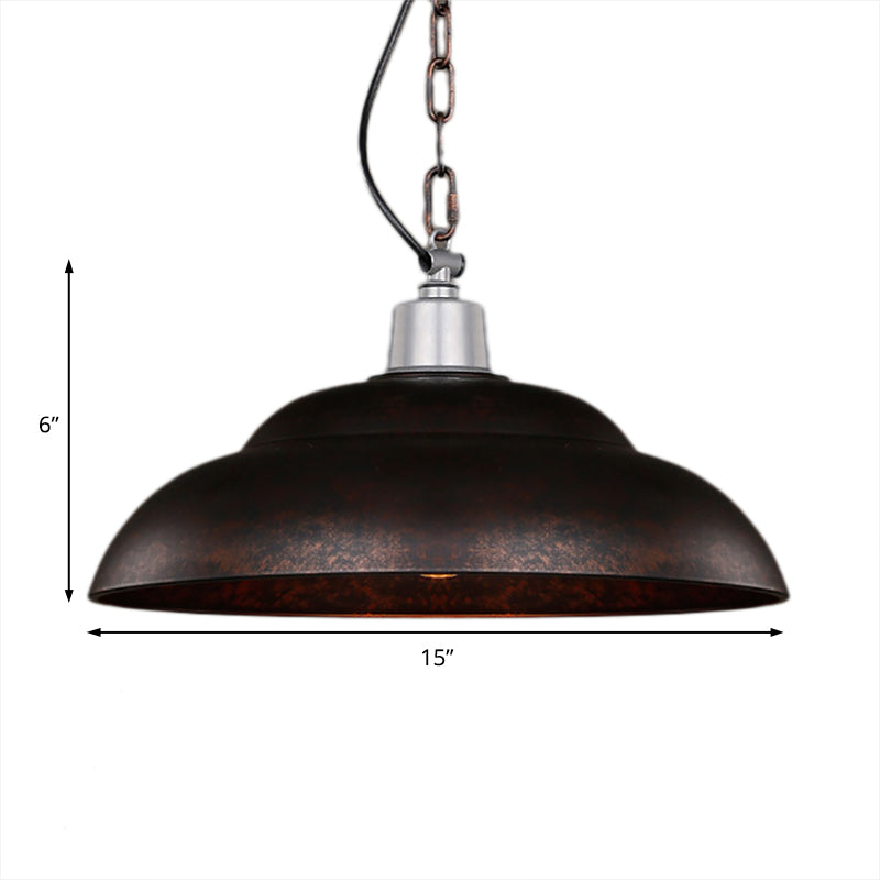 Industrial Stylish Double Bubble Suspension Light 1 Light Iron Pendant Lighting in Rust for Dining Room Clearhalo 'Art Deco Pendants' 'Cast Iron' 'Ceiling Lights' 'Ceramic' 'Crystal' 'Industrial Pendants' 'Industrial' 'Metal' 'Middle Century Pendants' 'Pendant Lights' 'Pendants' 'Tiffany' Lighting' 93686
