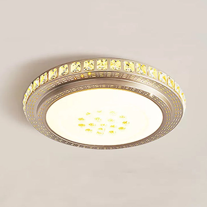 Gold Round Flush Mount Light Acrylic LED Ceiling Mounted Light with Crystal Deco for Kindergarten Gold Clearhalo 'Ceiling Lights' 'Close To Ceiling Lights' 'Close to ceiling' 'Flush mount' Lighting' 95036