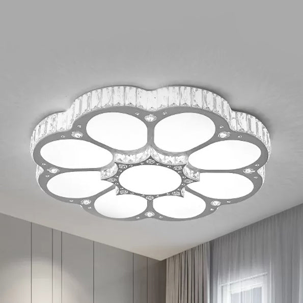 Kids Circular Petal Ceiling Mount Light with Clear Crystal Acrylic White LED Ceiling Lamp for Dining Room White Clearhalo 'Ceiling Lights' 'Close To Ceiling Lights' 'Close to ceiling' 'Flush mount' Lighting' 95074