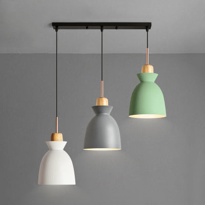 Dome/Cone Shade Living Room Hanging Ceiling Light Nordic Style Aluminum 3 Lights Multi Colored Pendant Lighting White-Grey-Green Dome Clearhalo 'Ceiling Lights' 'Modern Pendants' 'Modern' 'Pendant Lights' 'Pendants' Lighting' 95580