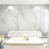 White Modern Mural Wallpaper Personalized Marble Wall Covering for Guest Room Clearhalo 'Wall Decor' 'Wall Mural' 961418