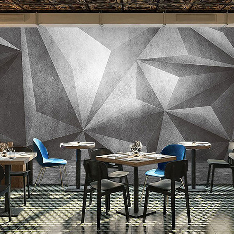 Full Wall Murals for Gallery 3D Irregular Geometries Wall Covering in Industrial Like Color, Stain-Resistant Clearhalo 'Wall Decor' 'Wall Mural' 961688