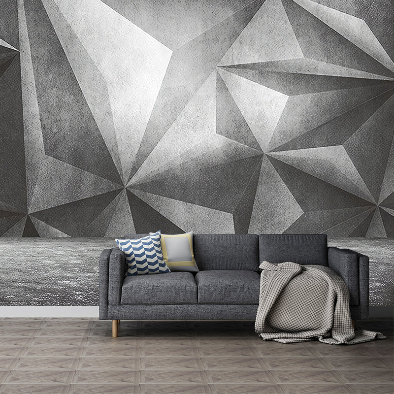 Full Wall Murals for Gallery 3D Irregular Geometries Wall Covering in Industrial Like Color, Stain-Resistant Clearhalo 'Wall Decor' 'Wall Mural' 961689