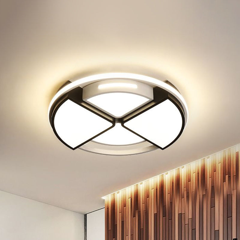 16"/19.5" W Fan Shape Led Flush Ceiling Light Modern Simple Close to Ceiling Light with Metal and Acrylic Shade Clearhalo 'Ceiling Lights' 'Close To Ceiling Lights' 'Close to ceiling' 'Flush mount' Lighting' 961964