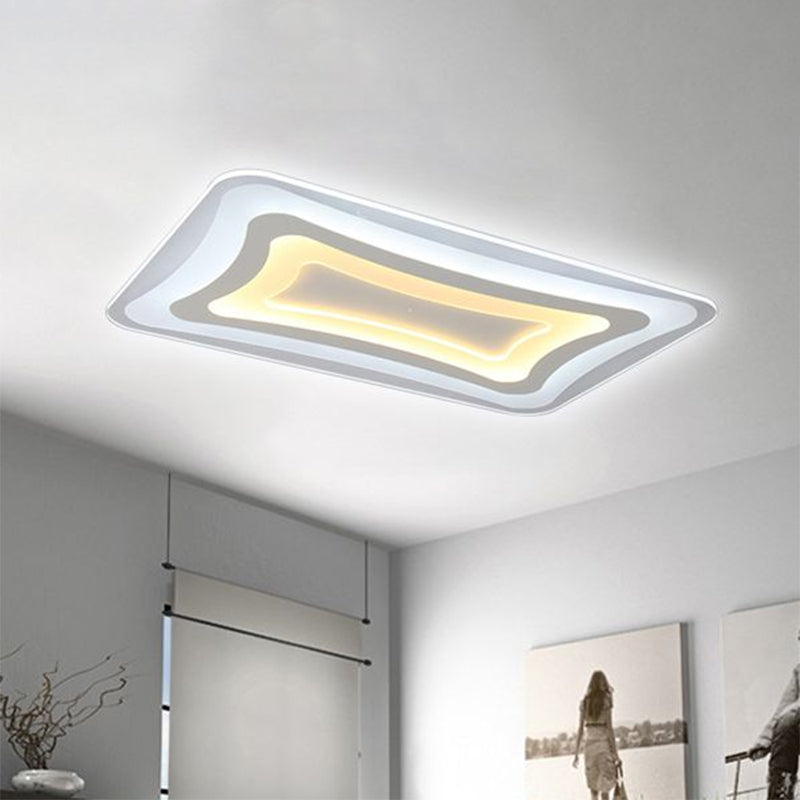 23.5"/35.5"/47" Wide Rectangular Acrylic Flushmount Simple LED White Ceiling Light in Warm/White Light Clearhalo 'Ceiling Lights' 'Close To Ceiling Lights' 'Close to ceiling' 'Flush mount' Lighting' 961981